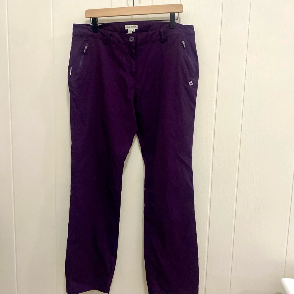 Craghoppers Dark Purple Trousers Hiking Travel Gorpcore Size 12